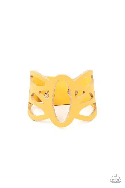 Rural Rodeo Yellow Bracelet - Paparazzi Accessories- lightbox - CarasShop.com - Paparazzi Jewelry by Cara Jewels