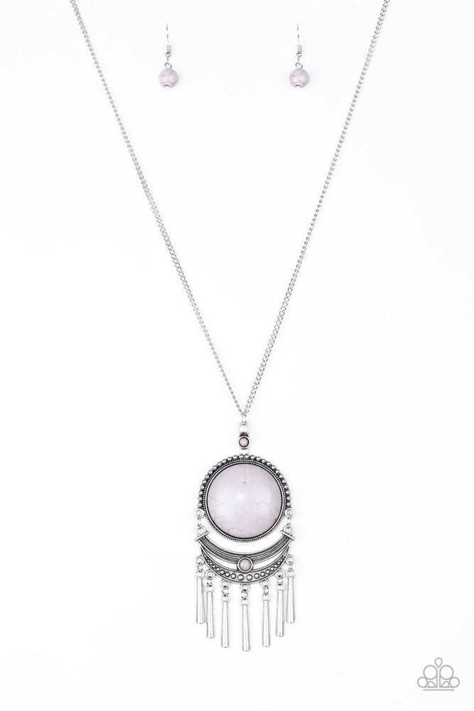 Rural Rustler Silver Necklace - Paparazzi Accessories- lightbox - CarasShop.com - Paparazzi Jewelry by Cara Jewels
