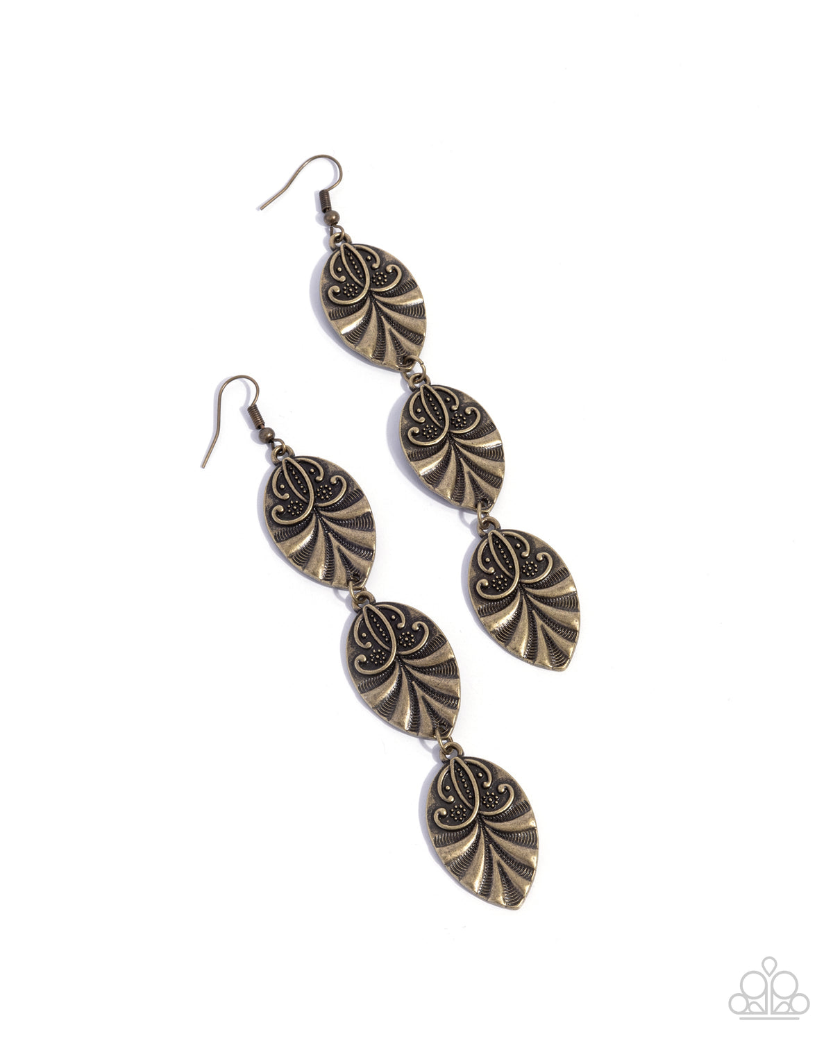 Rustic Range Brass Earrings - Paparazzi Accessories- lightbox - CarasShop.com - Paparazzi Jewelry by Cara Jewels