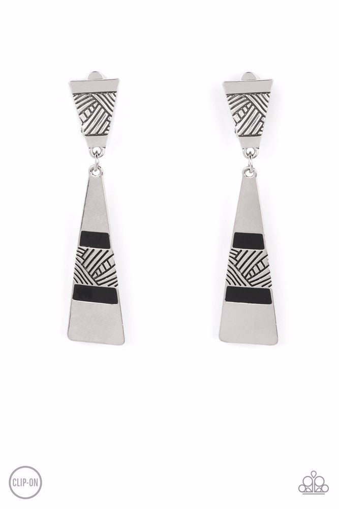 Safari Seeker Black Earrings - Paparazzi Accessories- lightbox - CarasShop.com - Paparazzi Jewelry by Cara Jewels