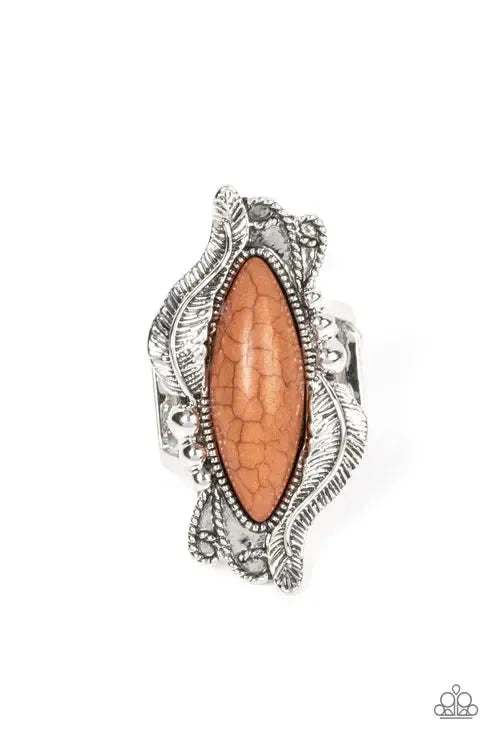 Sahara Serendipity Brown Ring - Paparazzi Accessories- lightbox - CarasShop.com - Paparazzi Jewelry by Cara Jewels