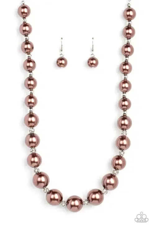 Sail Away With Me Brown Necklace - Paparazzi Accessories- lightbox - CarasShop.com - Paparazzi Jewelry by Cara Jewels
