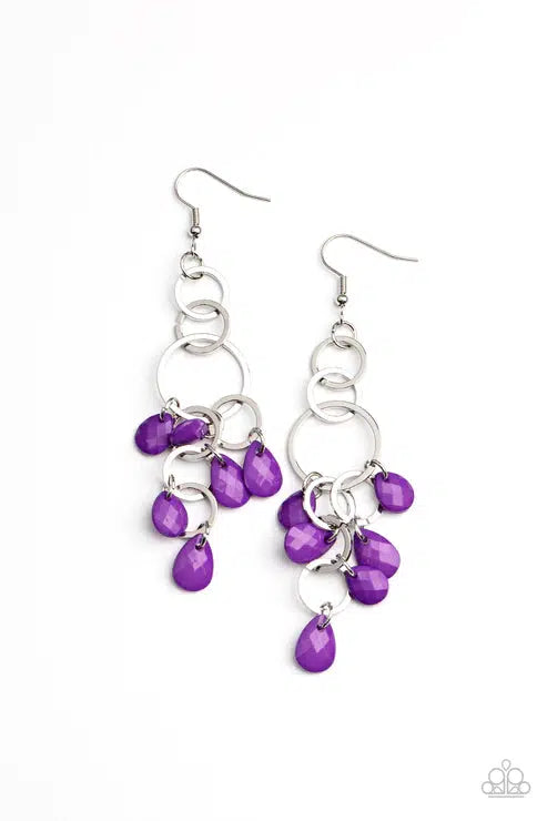 Sandcastle Sunset Purple Earrings - Paparazzi Accessories- lightbox - CarasShop.com - Paparazzi Jewelry by Cara Jewels