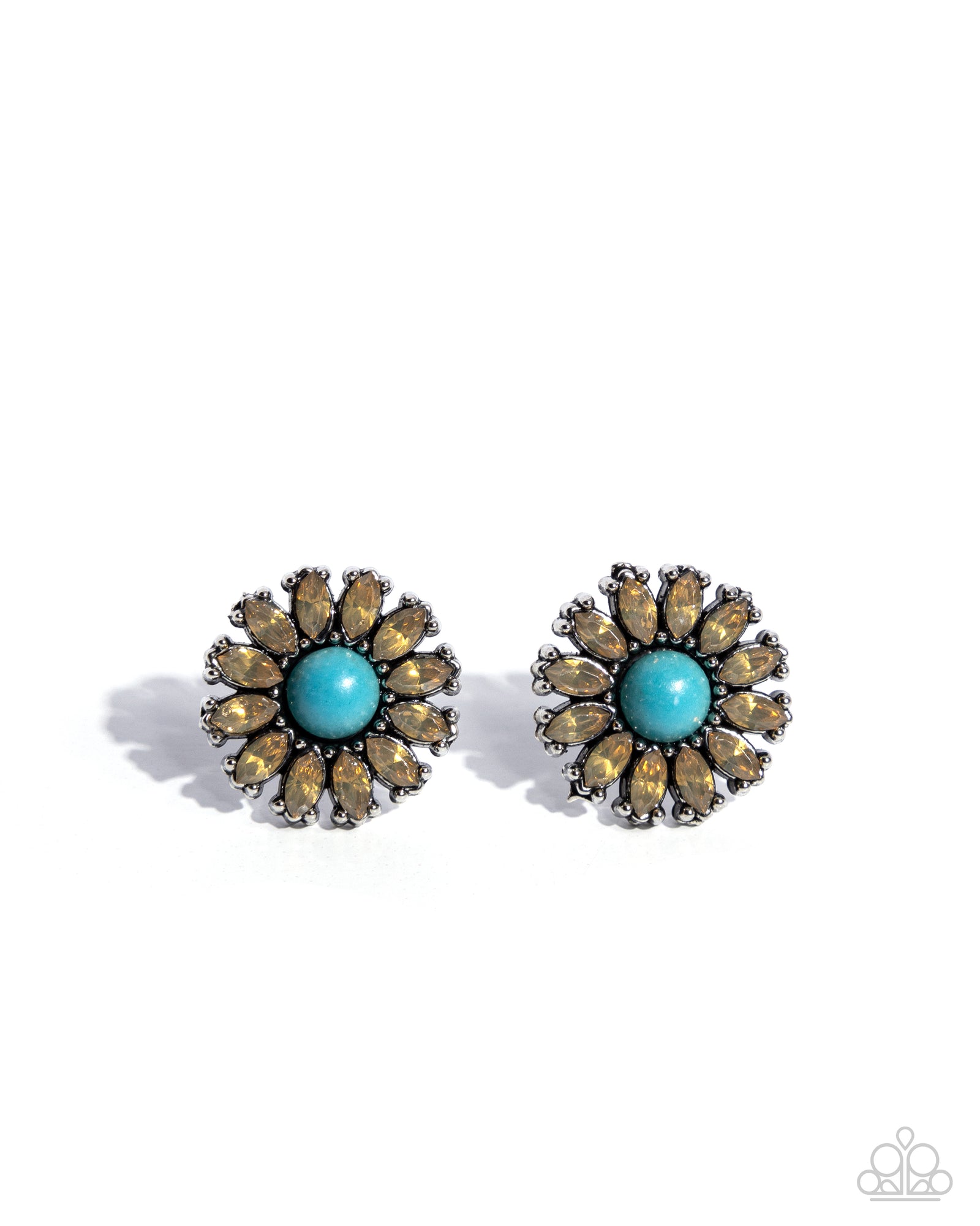 Santa Fe Showcase Yellow Earrings - Paparazzi Accessories- lightbox - CarasShop.com - Paparazzi Jewelry by Cara Jewels
