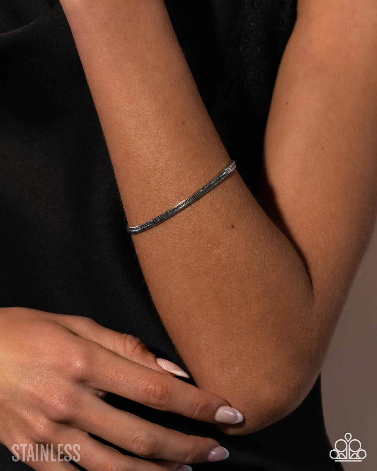 Sassy Sensei Silver Chain Bracelet - Paparazzi Accessories-on model - CarasShop.com - Paparazzi Jewelry by Cara Jewels