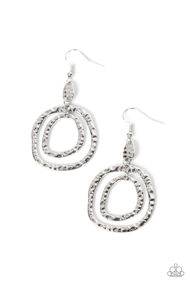 Scalding HAUTE Silver Earrings - Paparazzi Accessories- lightbox - CarasShop.com - Paparazzi Jewelry by Cara Jewels