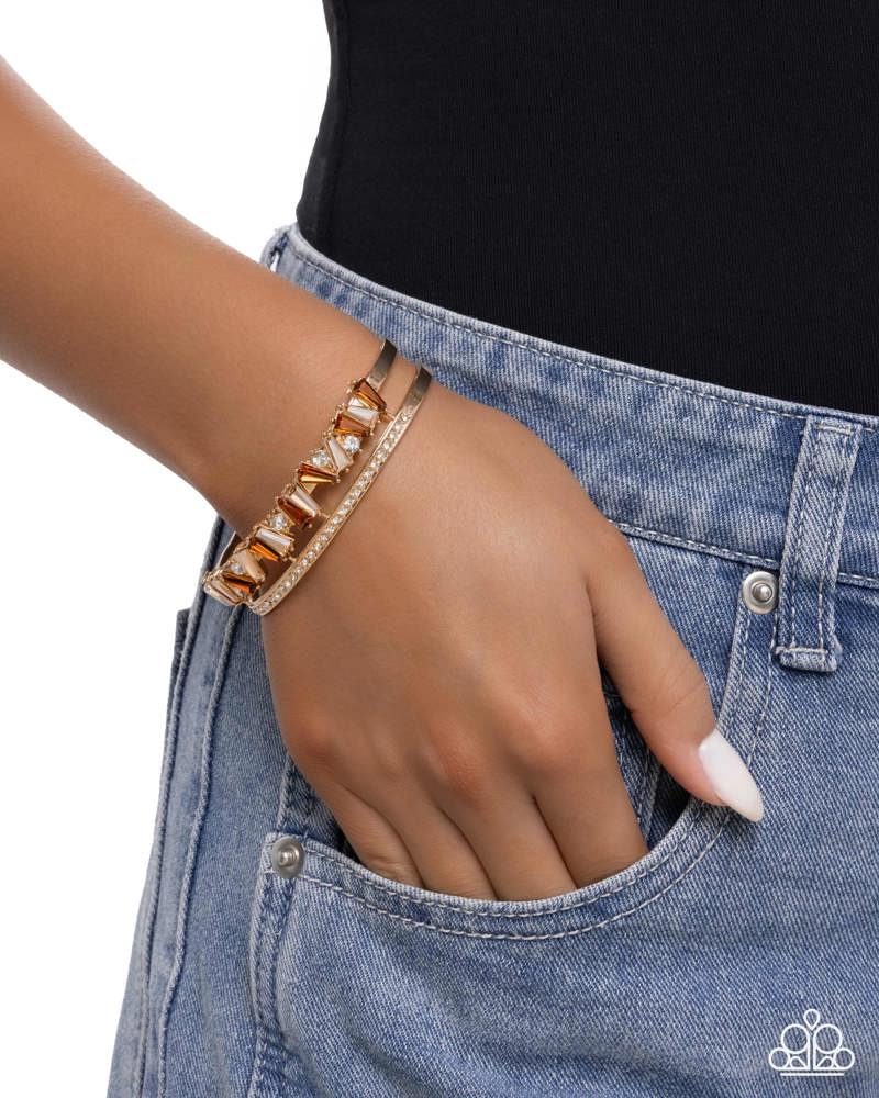 Sculpted Splendor Brown Bracelet - Paparazzi Accessories- on model - CarasShop.com - Paparazzi Jewelry by Cara Jewels