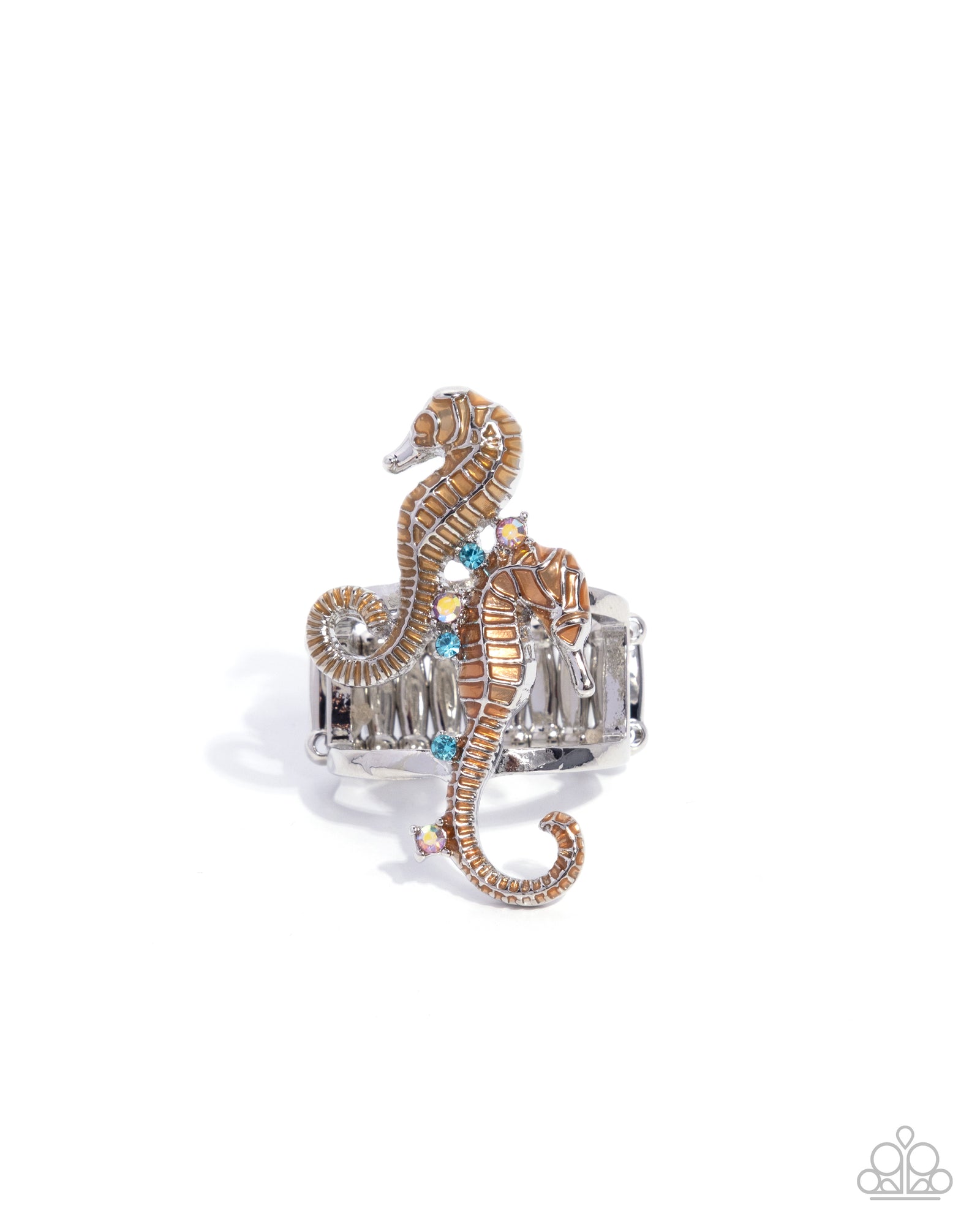 Seahorse Specialty Orange Ring - Paparazzi Accessories- lightbox - CarasShop.com - Paparazzi Jewelry by Cara Jewels