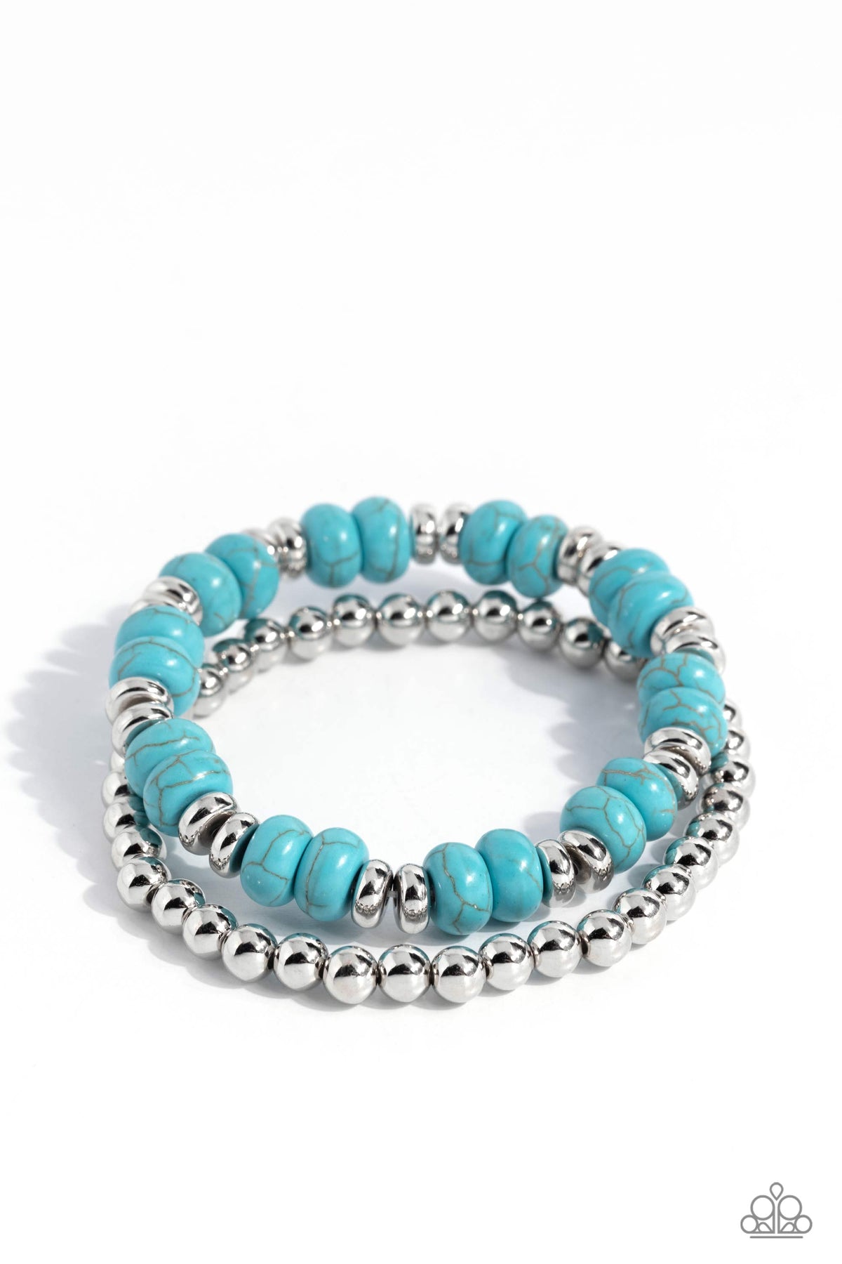 Secret Quarry Turquoise Blue Stone Bracelet - Paparazzi Accessories- lightbox - CarasShop.com - Paparazzi Jewelry by Cara Jewels