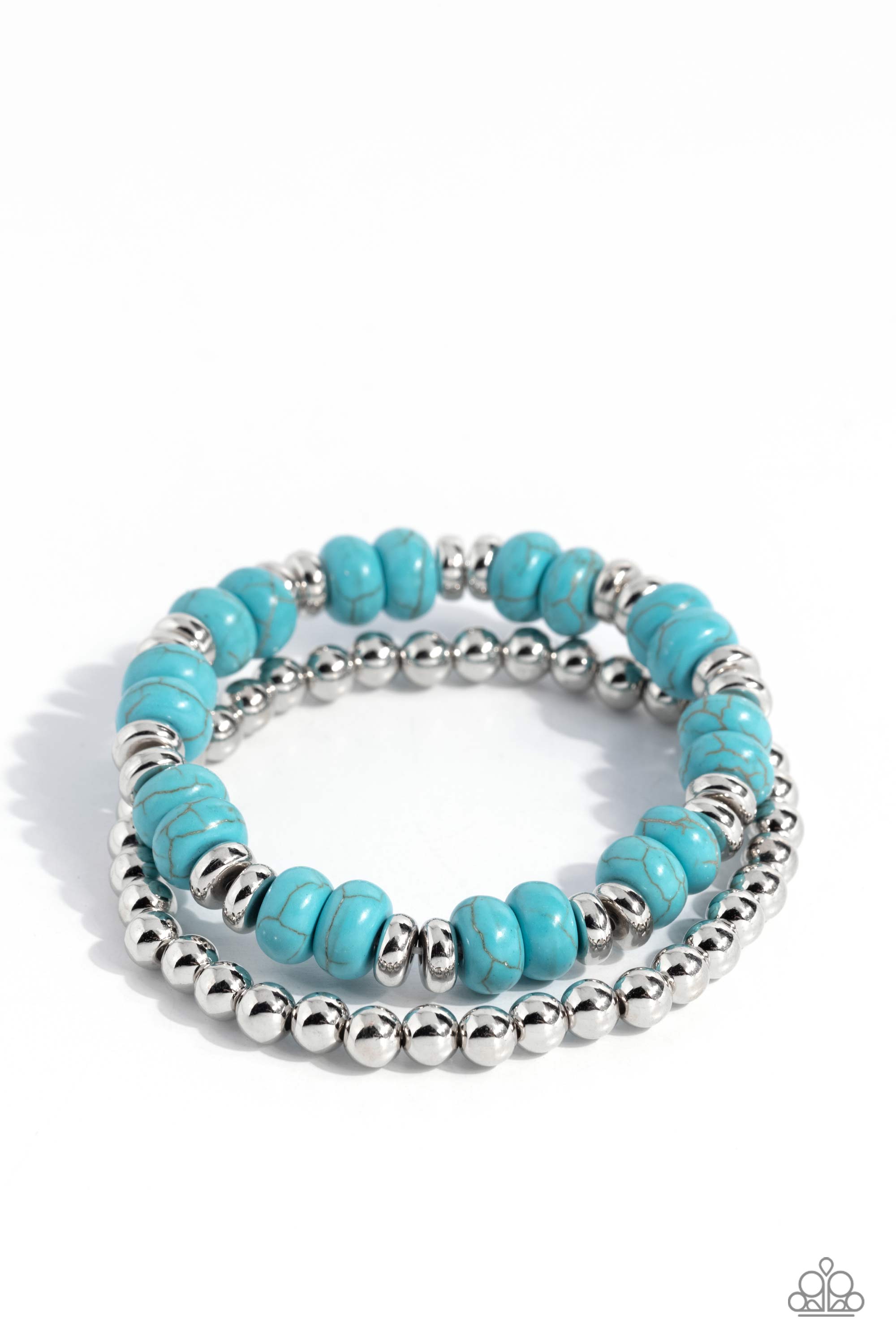 Secret Quarry Turquoise Blue Stone Bracelet - Paparazzi Accessories- lightbox - CarasShop.com - Paparazzi Jewelry by Cara Jewels
