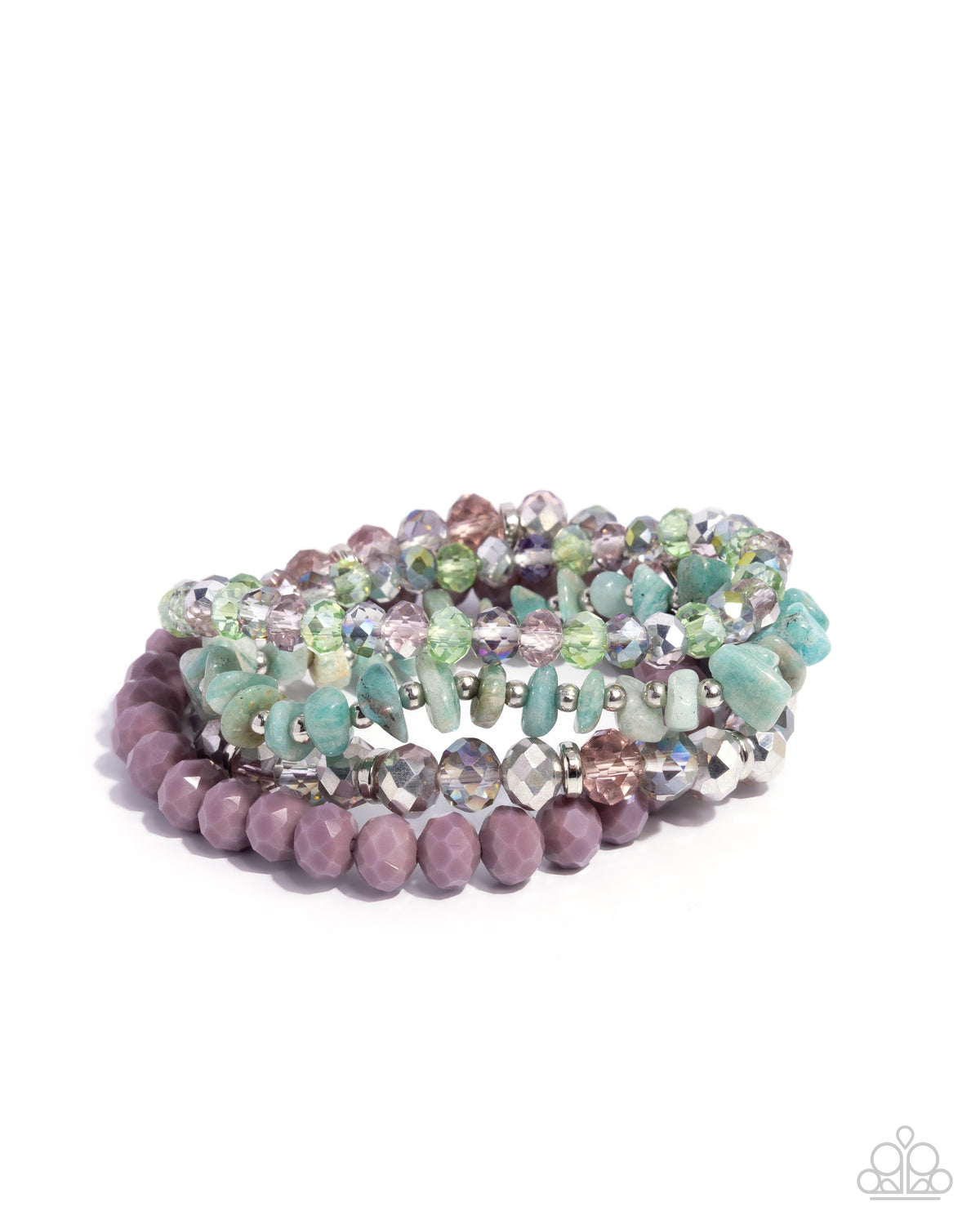 Secure Stones Purple & Green Stone Bracelet - Paparazzi Accessories- lightbox - CarasShop.com - Paparazzi Jewelry by Cara Jewels