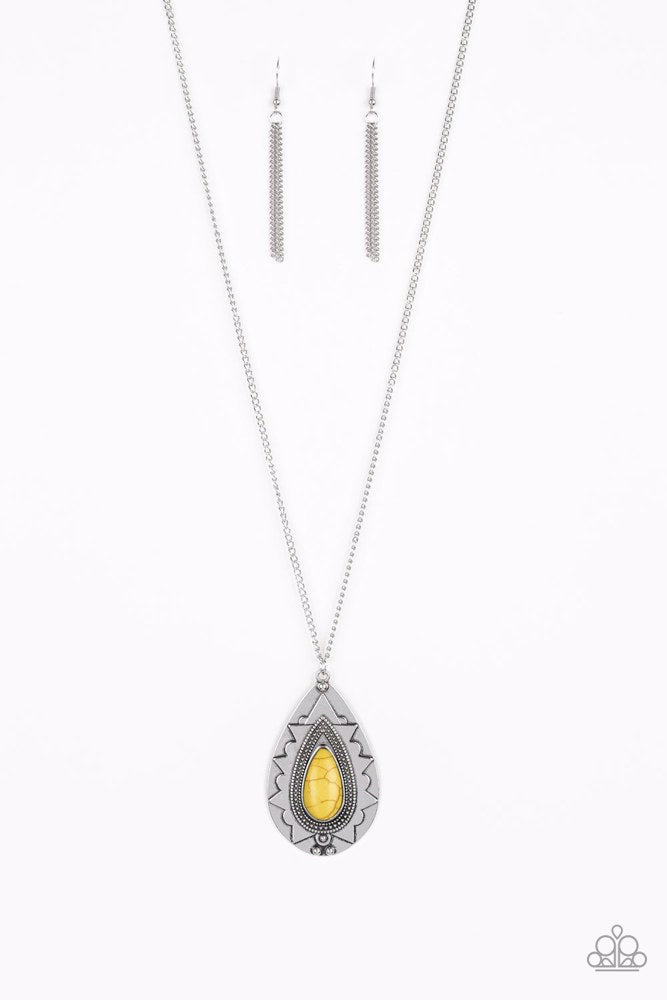 Sedona Solstice Yellow Necklace - Paparazzi Accessories- lightbox - CarasShop.com - Paparazzi Jewelry by Cara Jewels