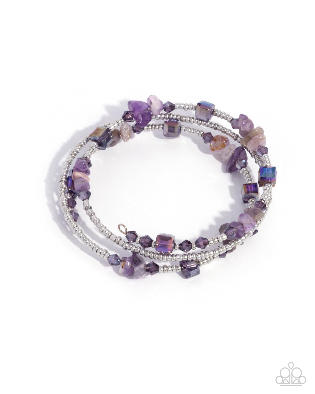 Seed Bead Scene Purple Amethyst Stone Bracelet - Paparazzi Accessories- lightbox - CarasShop.com - Paparazzi Jewelry by Cara Jewels