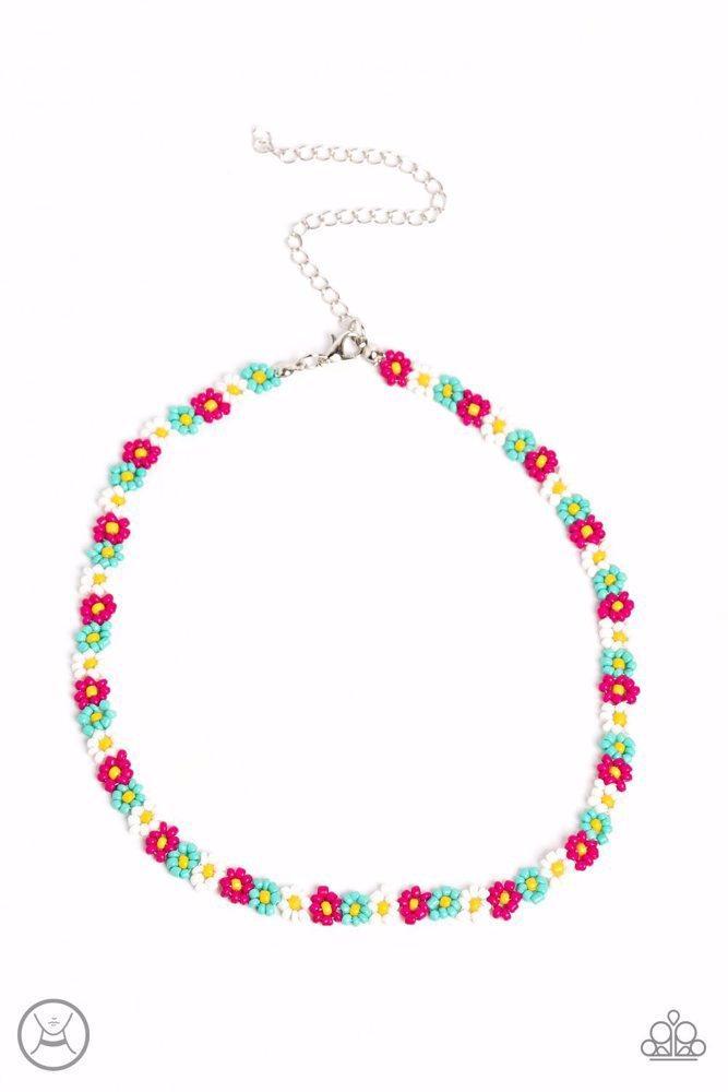 SEED Limit Pink Choker - Paparazzi Accessories- lightbox - CarasShop.com - Paparazzi Jewelry by Cara Jewels