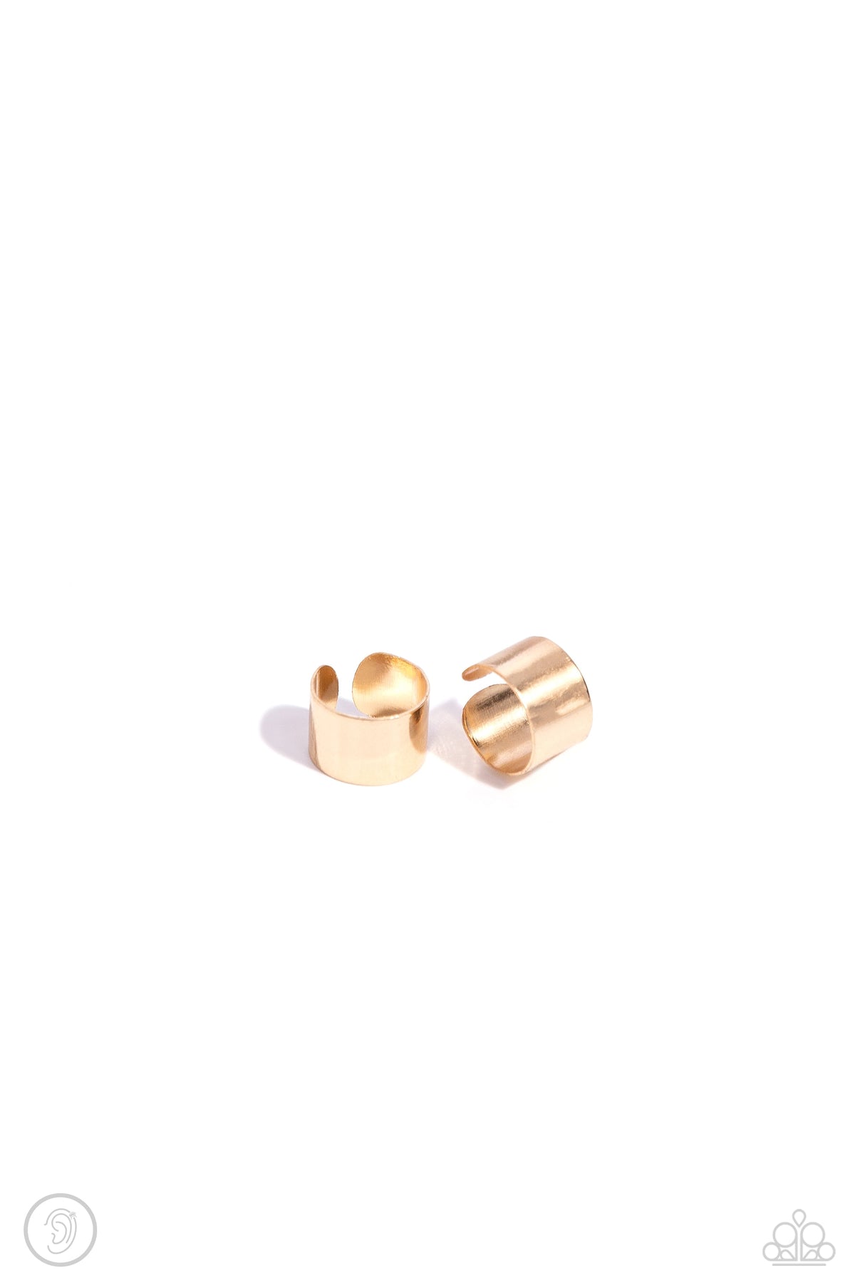 Seize the Chicness Gold Cuff Earrings - Paparazzi Accessories- lightbox - CarasShop.com - Paparazzi Jewelry by Cara Jewels