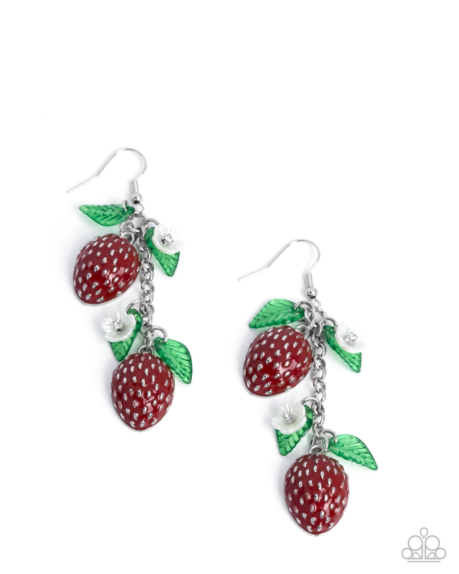 Seize the Strawberries Red Earrings - Paparazzi Accessories- lightbox - CarasShop.com - Paparazzi Jewelry by Cara Jewels