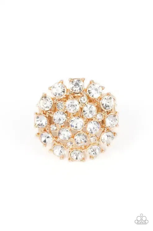 SELFIE-Confidence Gold Ring - Paparazzi Accessories- lightbox - CarasShop.com - Paparazzi Jewelry by Cara Jewels