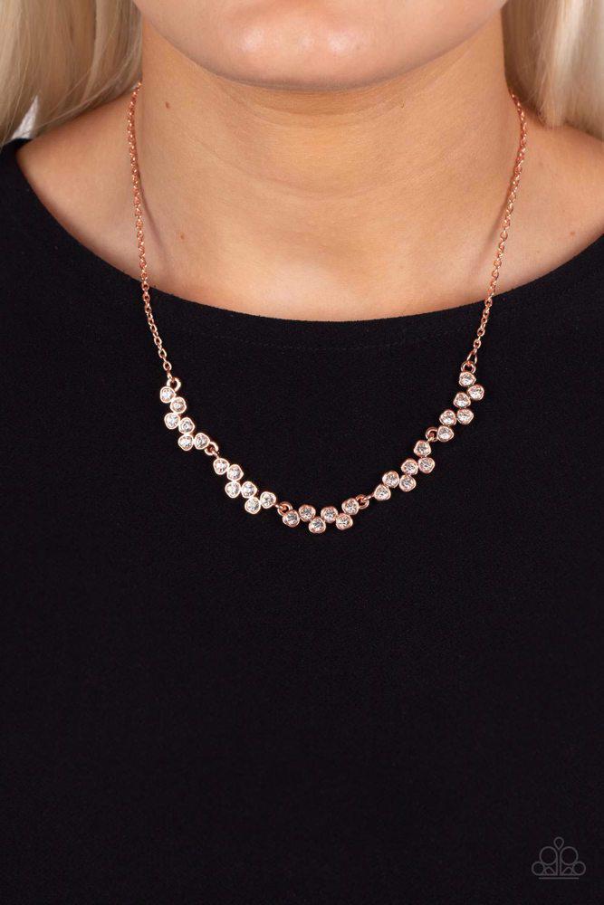 SELFIE-Love Copper Necklace - Paparazzi Accessories- on model - CarasShop.com - Paparazzi Jewelry by Cara Jewels