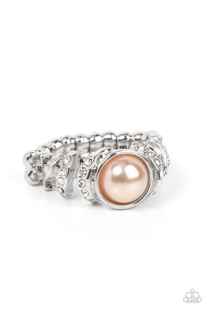 Selfie Status Brown Ring - Paparazzi Accessories- lightbox - CarasShop.com - Paparazzi Jewelry by Cara Jewels