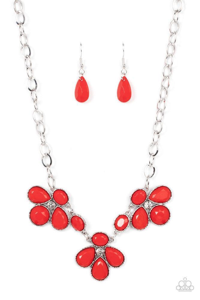 SELFIE-Worth Red Necklace - Paparazzi Accessories- lightbox - CarasShop.com - Paparazzi Jewelry by Cara Jewels
