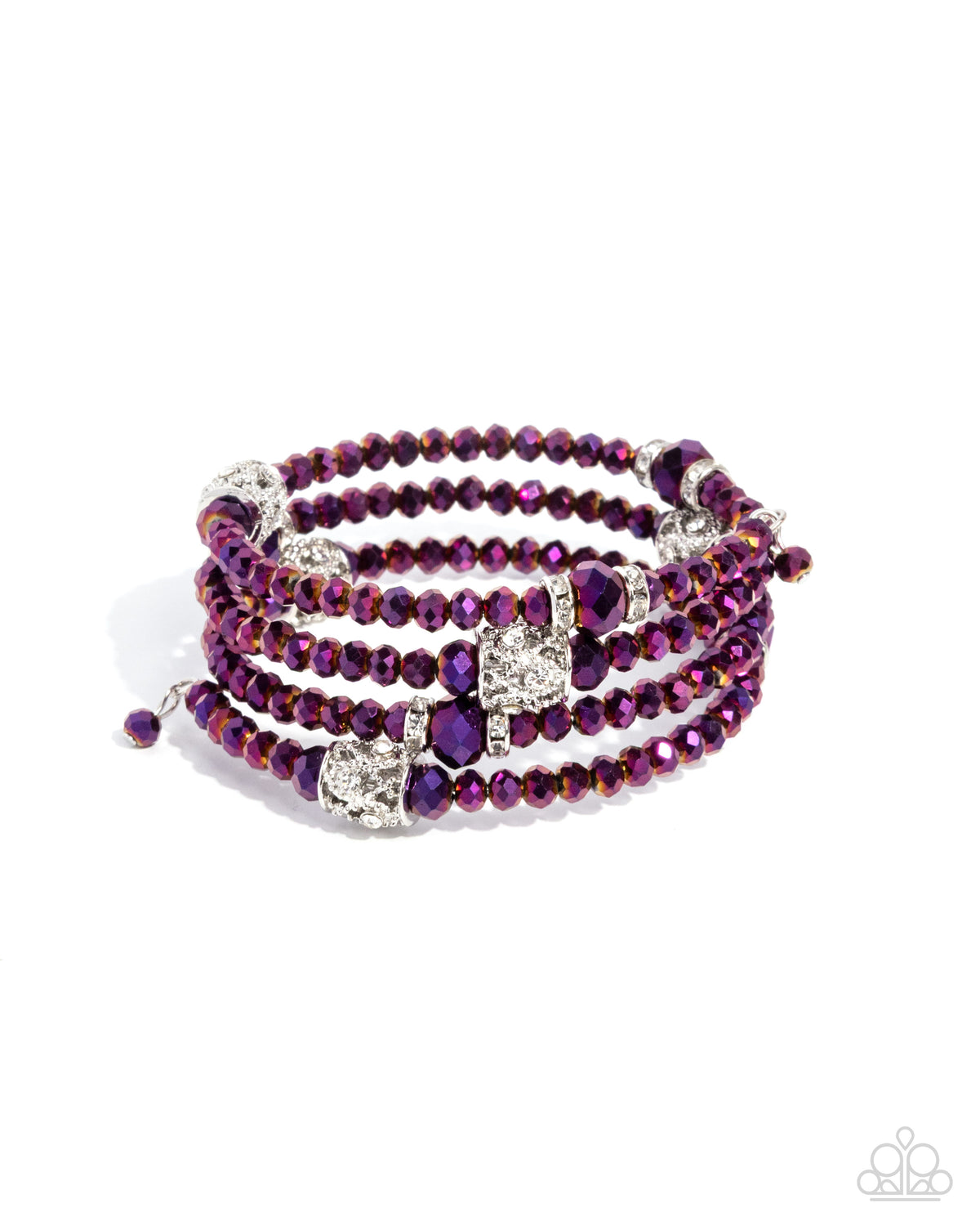 Sensible Shimmer Purple Oil Spill Coil Bracelet - Paparazzi Accessories- lightbox - CarasShop.com - Paparazzi Jewelry by Cara Jewels