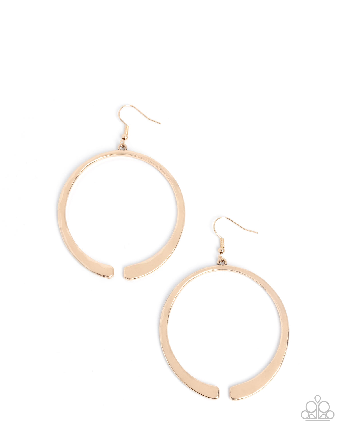 Separated Showcase Gold Earrings - Paparazzi Accessories- lightbox - CarasShop.com - Paparazzi Jewelry by Cara Jewels