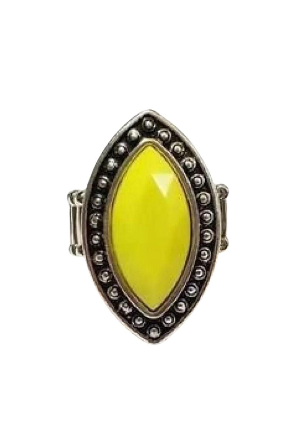 Serenely Sahara Yellow Ring - Paparazzi Accessories- lightbox - CarasShop.com - Paparazzi Jewelry by Cara Jewels