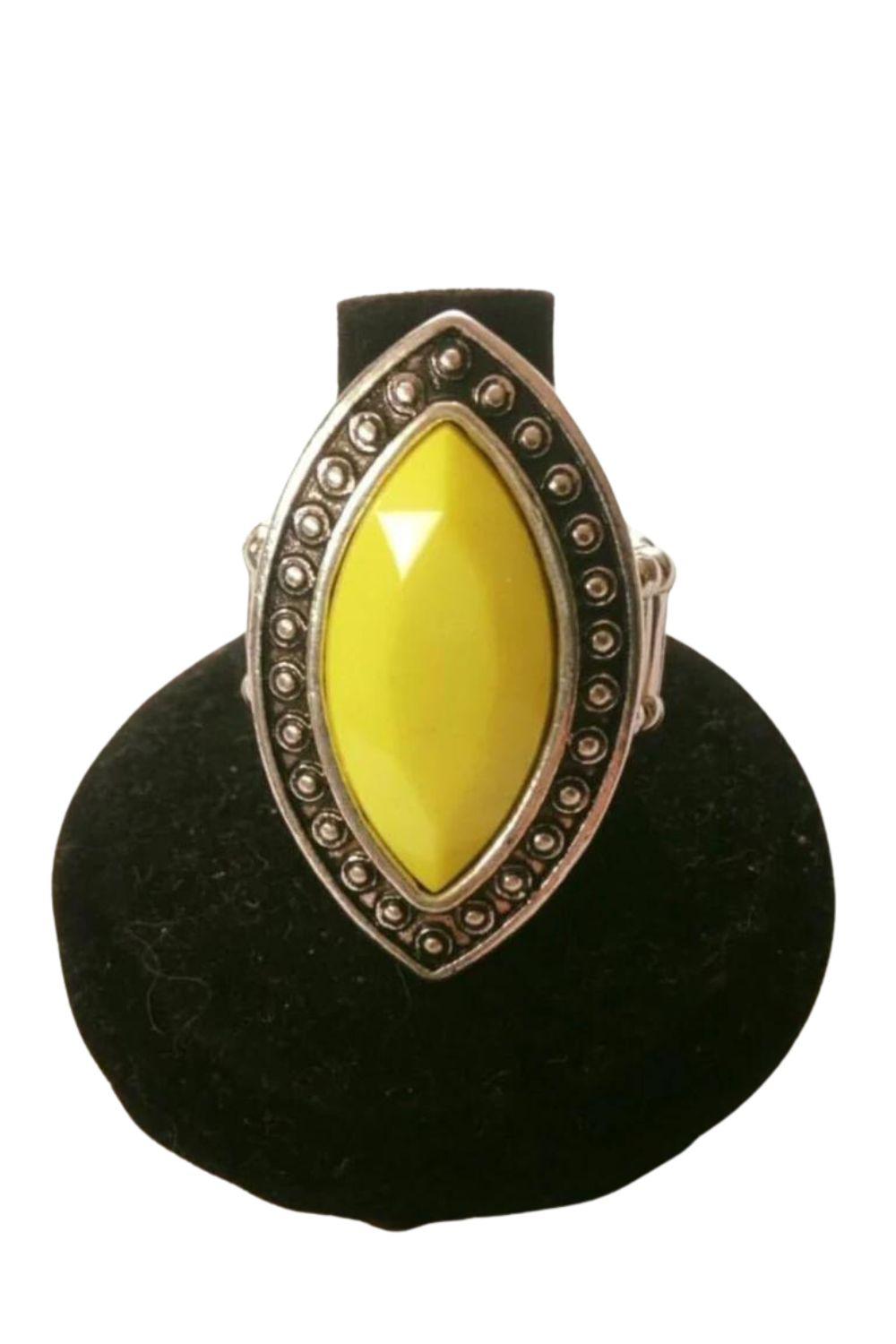 Serenely Sahara Yellow Ring - Paparazzi Accessories- lightbox - CarasShop.com - Paparazzi Jewelry by Cara Jewels