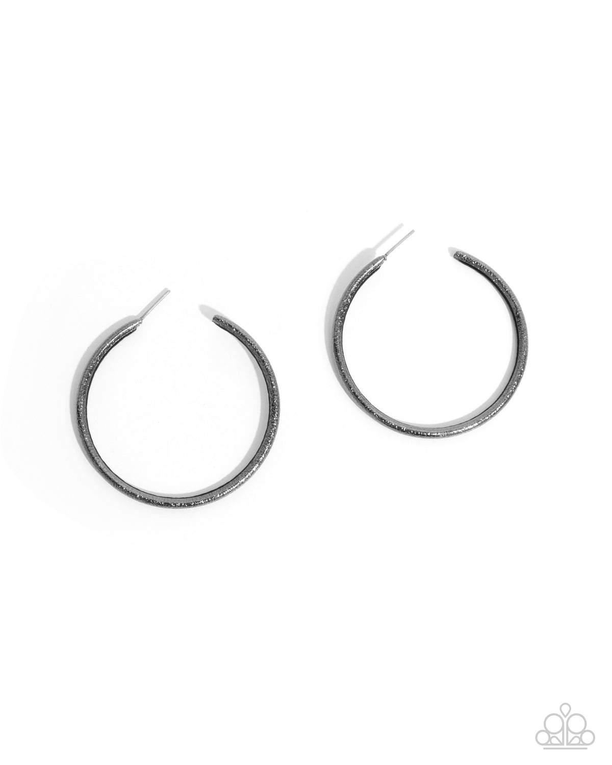 Serious Sass Gunmetal Black Hoop Earrings - Paparazzi Accessories- lightbox - CarasShop.com - Paparazzi Jewelry by Cara Jewels
