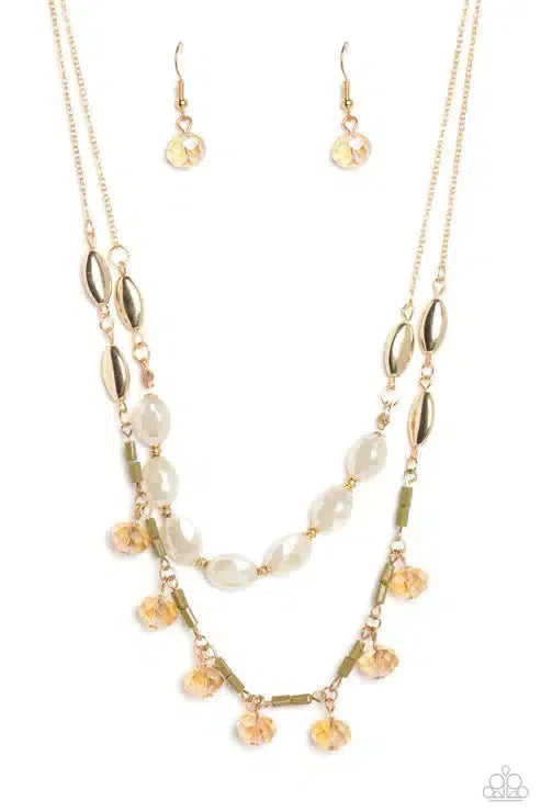 Sheen Season Gold Necklace - Paparazzi Accessories- lightbox - CarasShop.com - Paparazzi Jewelry by Cara Jewels