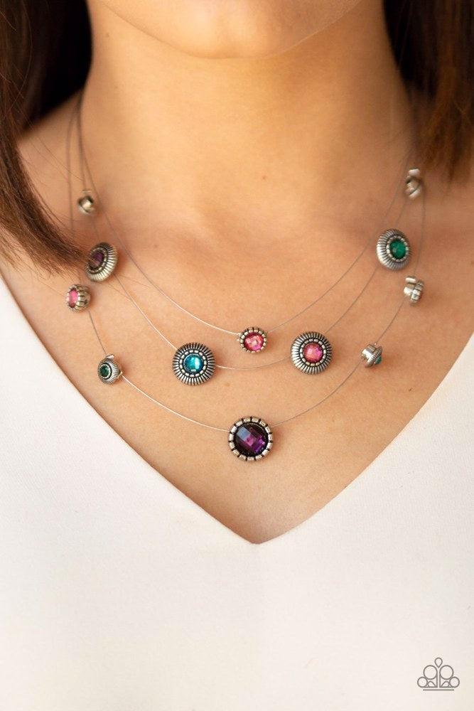 Sheer Thing Multi Necklace - Paparazzi Accessories- on model - CarasShop.com - Paparazzi Jewelry by Cara Jewels