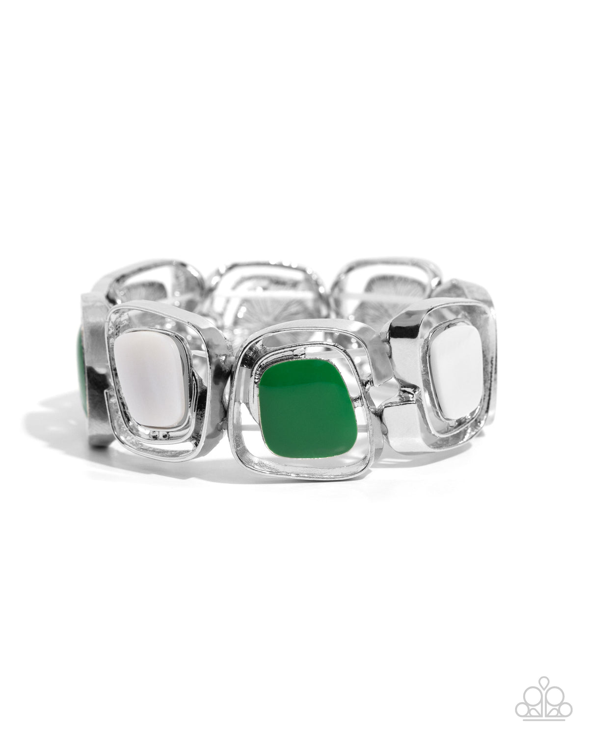 SHELL-To-Do Green Bracelet - Paparazzi Accessories- lightbox - CarasShop.com - Paparazzi Jewelry by Cara Jewels