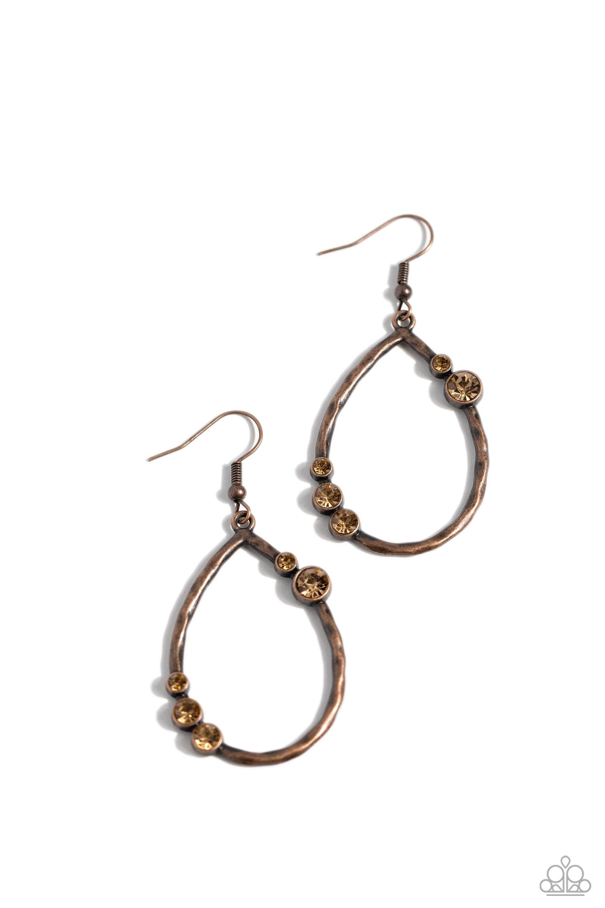 Shop Till You DROPLET Copper Earrings - Paparazzi Accessories- lightbox - CarasShop.com - Paparazzi Jewelry by Cara Jewels