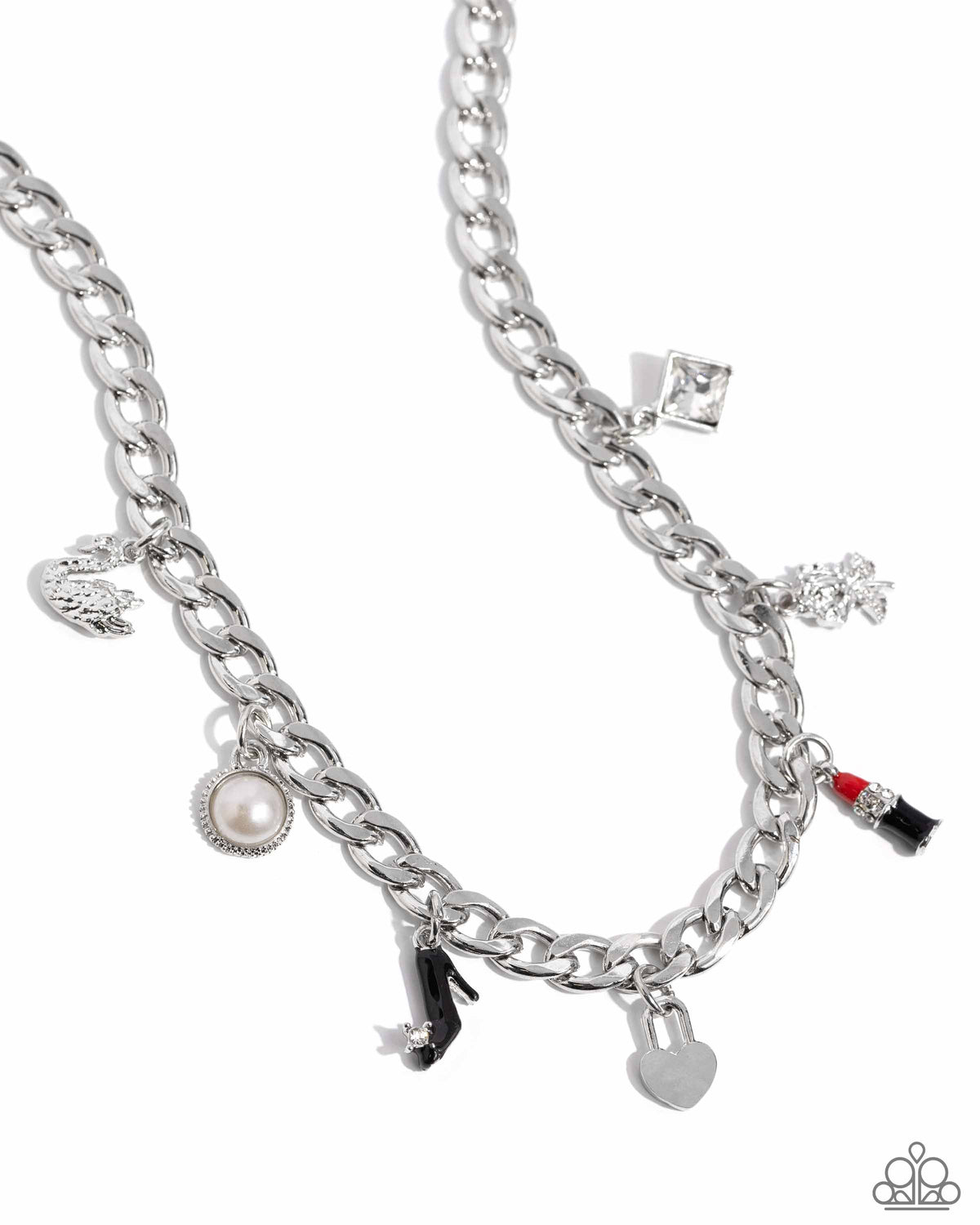 Shopaholic Slay Red Charm Necklace - Paparazzi Accessories- lightbox - CarasShop.com - Paparazzi Jewelry by Cara Jewels