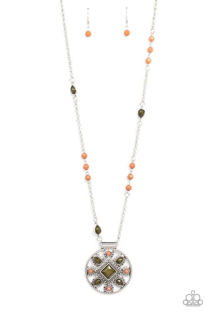 Sierra Showroom Green Necklace - Paparazzi Accessories- lightbox - CarasShop.com - Paparazzi Jewelry by Cara Jewels