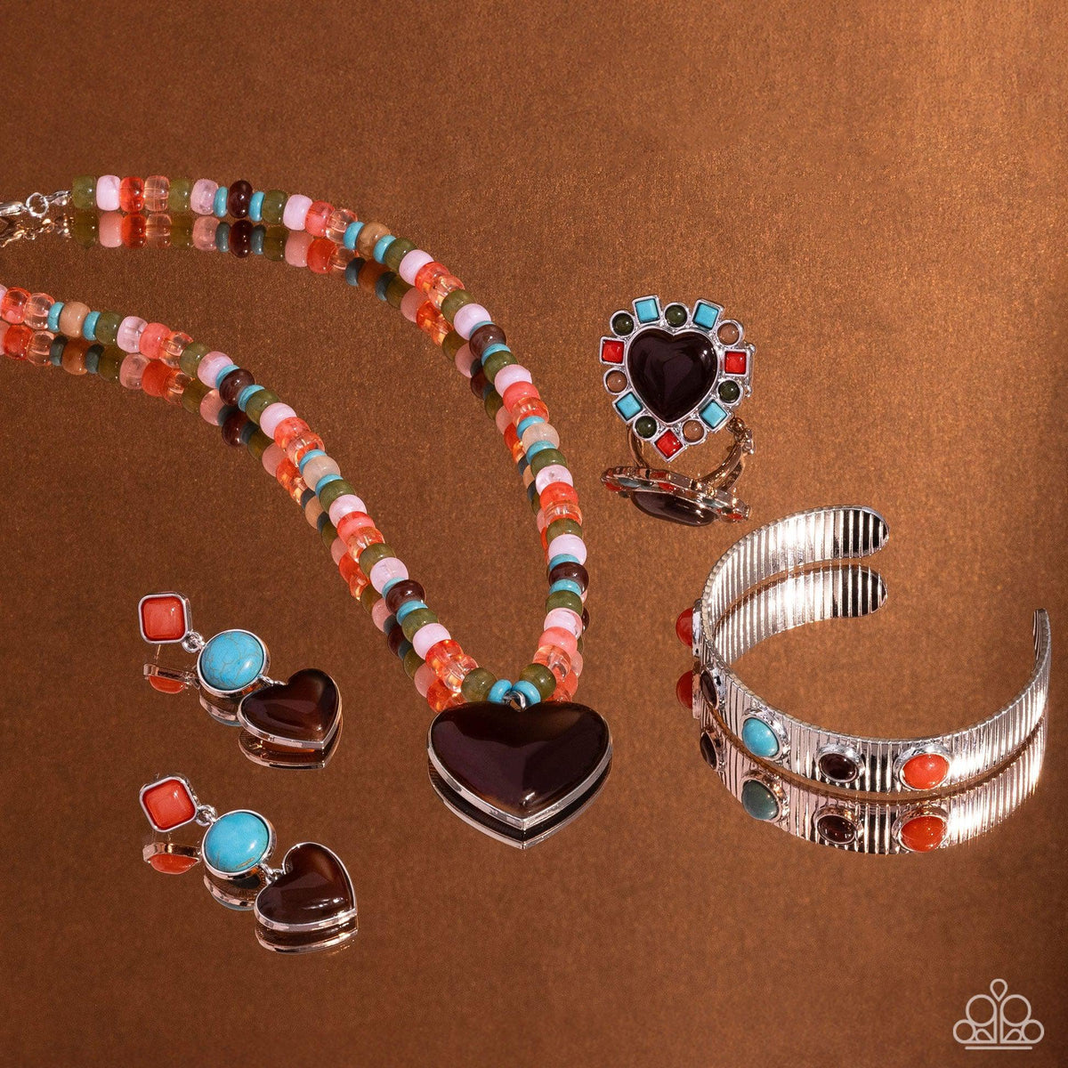 Simply Santa Fe Set - December 2023 - Paparazzi Accessories- Set Collage - CarasShop.com - Paparazzi Jewelry by Cara Jewels