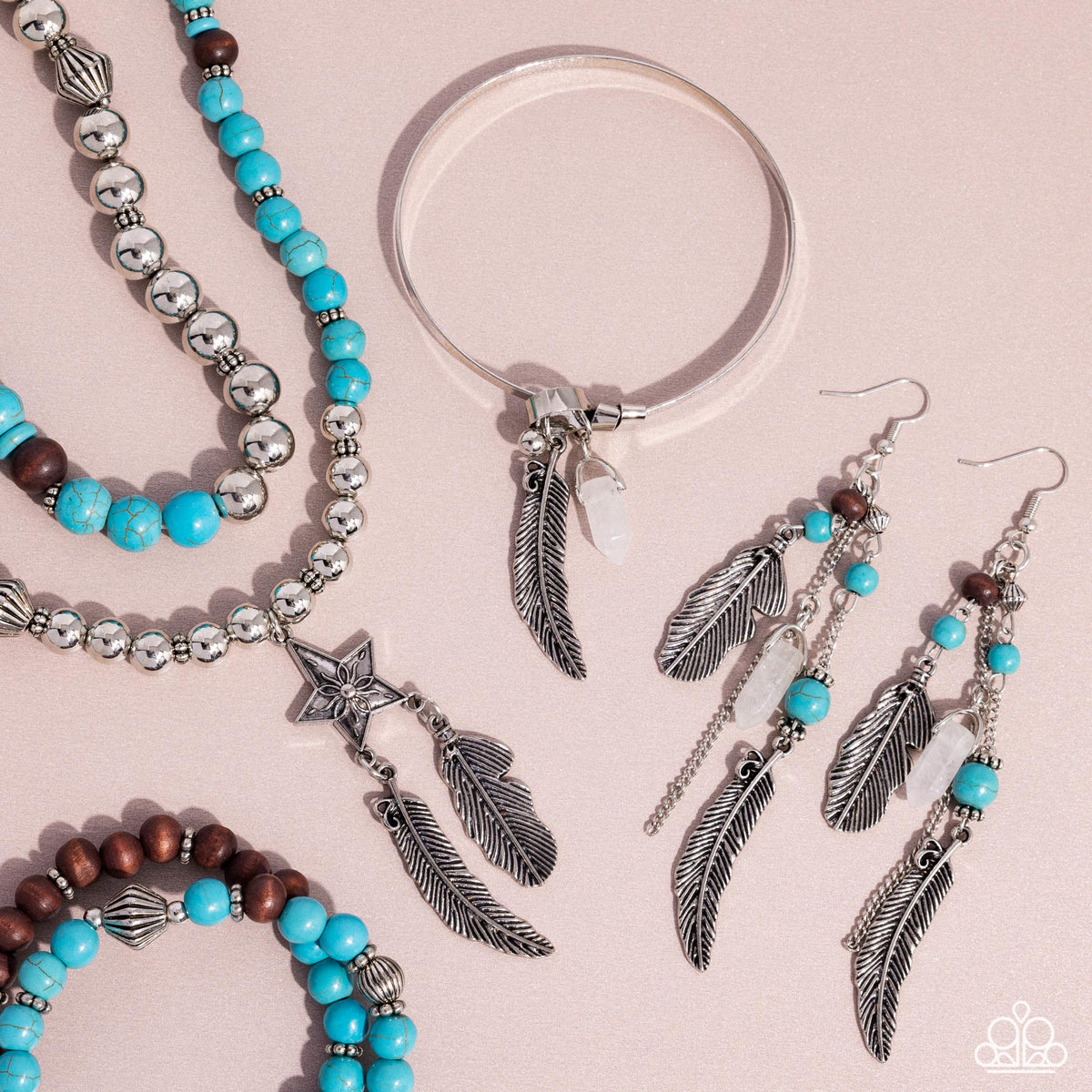 Simply Santa Fe Set - December 2024 - Paparazzi Accessories- Set Collage - CarasShop.com - Paparazzi Jewelry by Cara Jewels