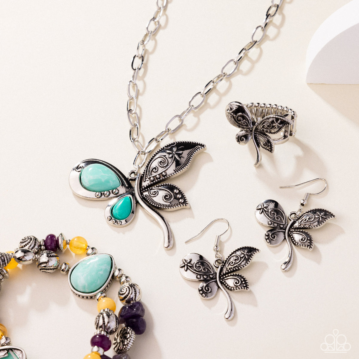 Simply Santa Fe Set - March 2025 - Paparazzi Accessories- Set Collage - CarasShop.com - Paparazzi Jewelry by Cara Jewels