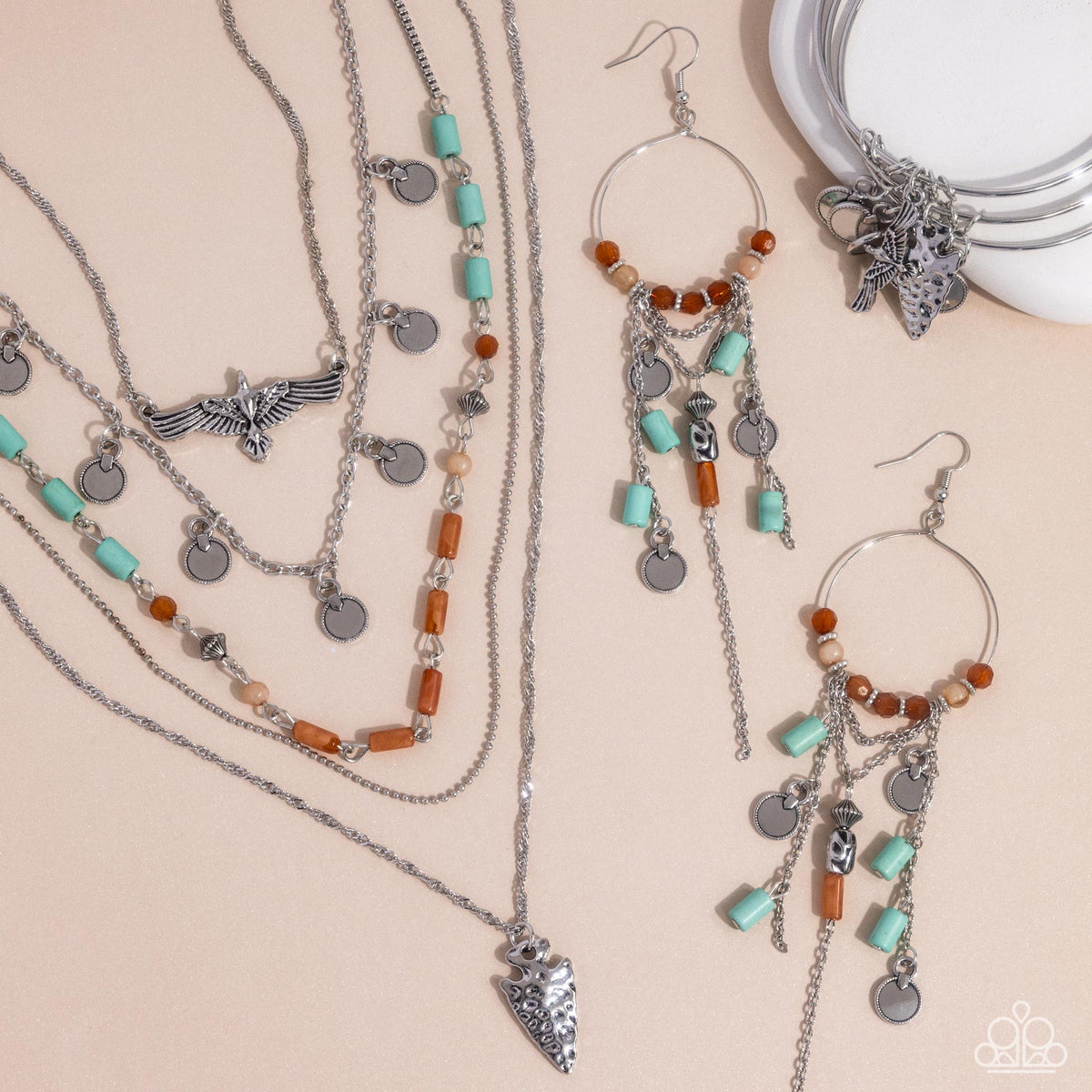 Simply Santa Fe Set - October 2024 - Paparazzi Accessories- Set Collage - CarasShop.com - Paparazzi Jewelry by Cara Jewels