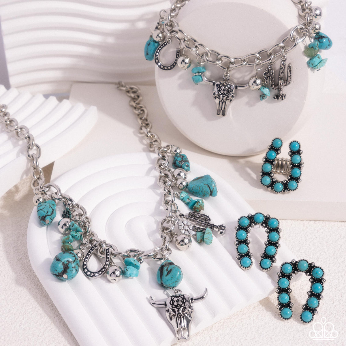 Simply Santa Fe Set - September 2024 - Paparazzi Accessories- Set Collage - CarasShop.com - Paparazzi Jewelry by Cara Jewels