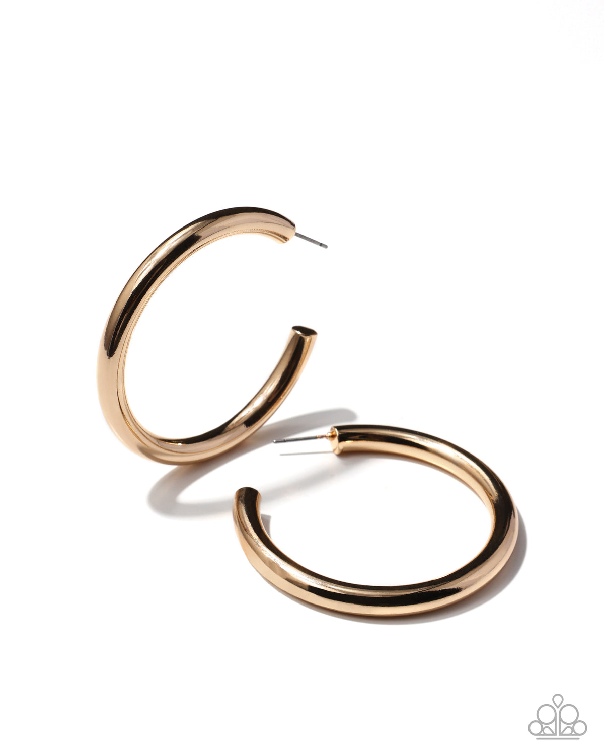 Sinuous Sheen Gold Hoop Earrings - Paparazzi Accessories- lightbox - CarasShop.com - Paparazzi Jewelry by Cara Jewels