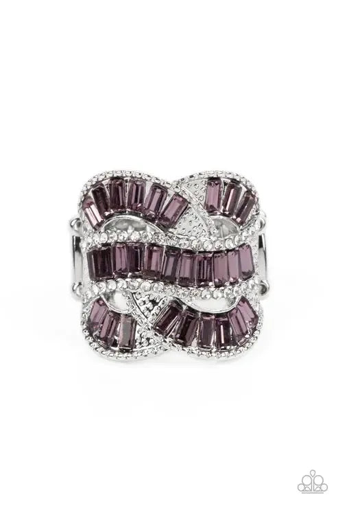 Six-Figure Flex Purple Ring - Paparazzi Accessories- lightbox - CarasShop.com - Paparazzi Jewelry by Cara Jewels