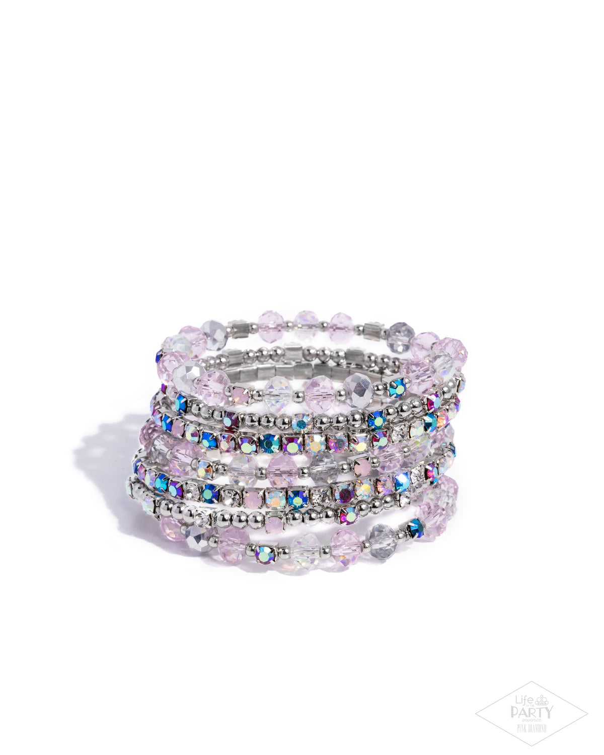 Sizzling Stack Multi Pink Bracelet - Paparazzi Accessories- lightbox - CarasShop.com - Paparazzi Jewelry by Cara Jewels