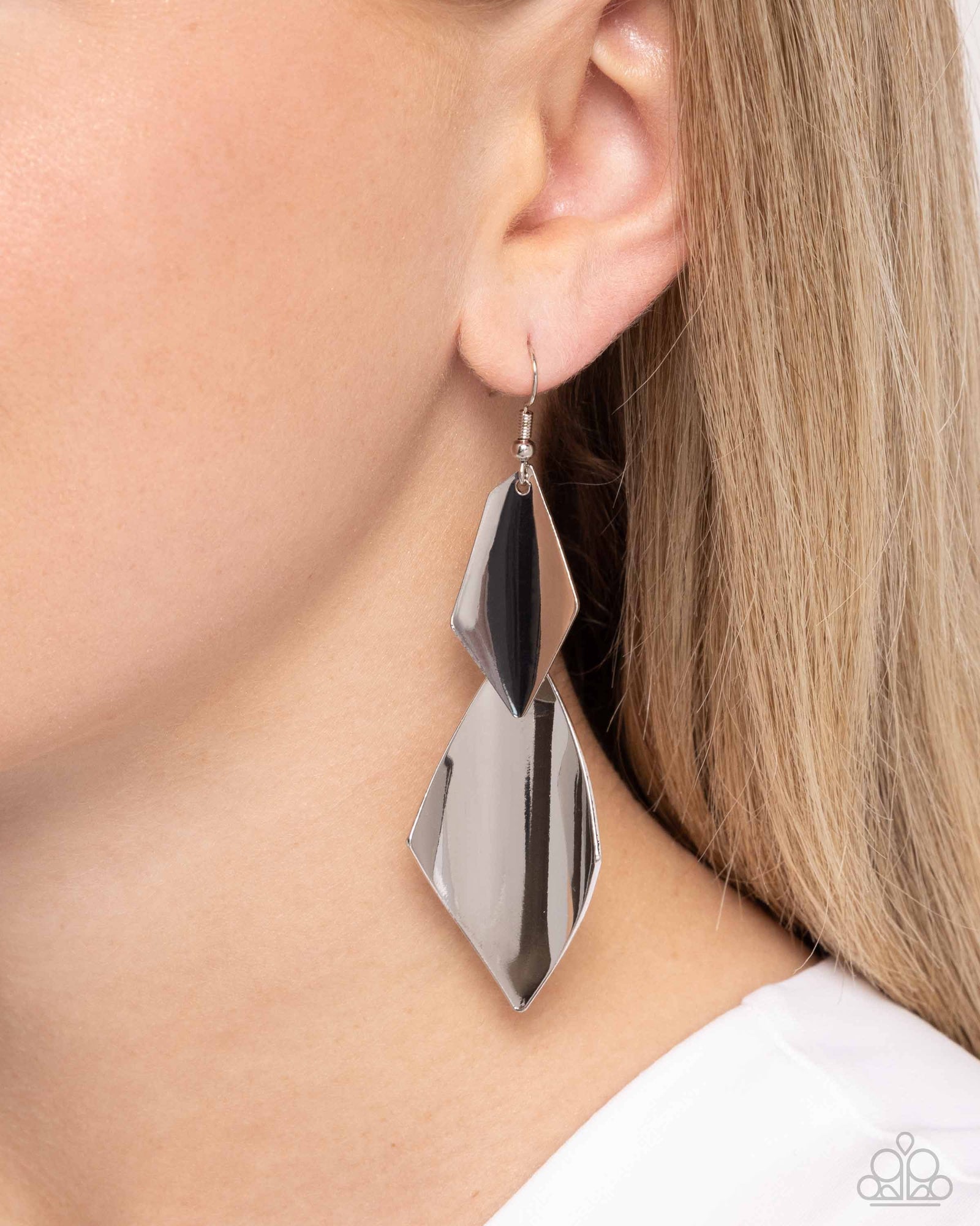 Skillfully Sheared Silver Earrings - Paparazzi Accessories- lightbox - CarasShop.com - Paparazzi Jewelry by Cara Jewels