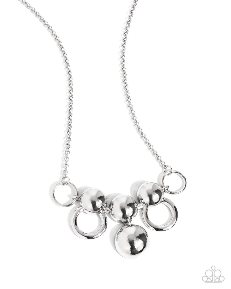 Sleek Staccato Silver Necklace - Paparazzi Accessories- lightbox - CarasShop.com - Paparazzi Jewelry by Cara Jewels