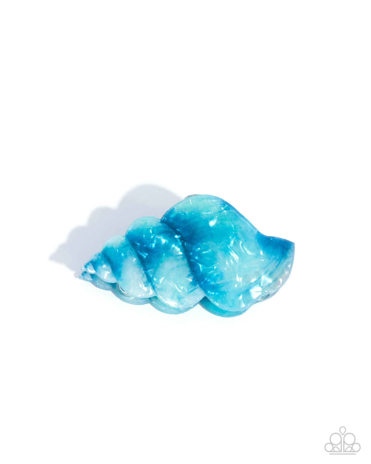 Smooth Seashell Blue Hair Claw Clip - Paparazzi Accessories- lightbox - CarasShop.com - Paparazzi Jewelry by Cara Jewels