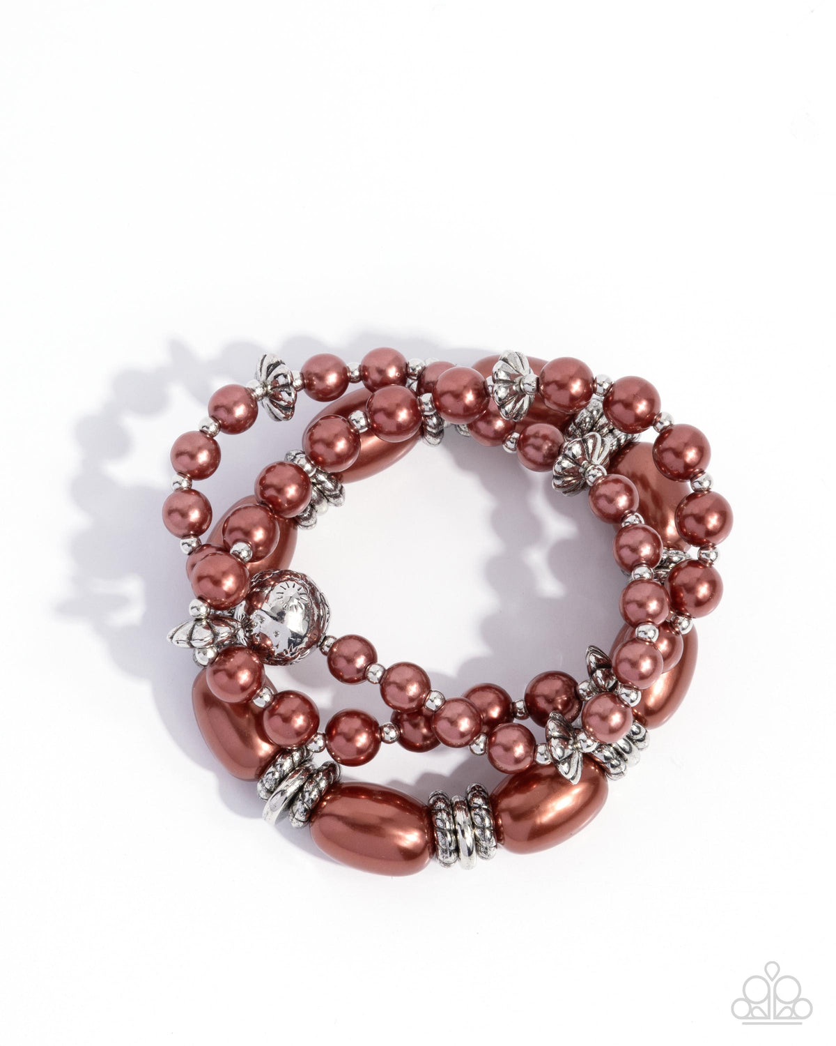 Smooth Stacks Brown Pearl Bracelet - Paparazzi Accessories- lightbox - CarasShop.com - Paparazzi Jewelry by Cara Jewels