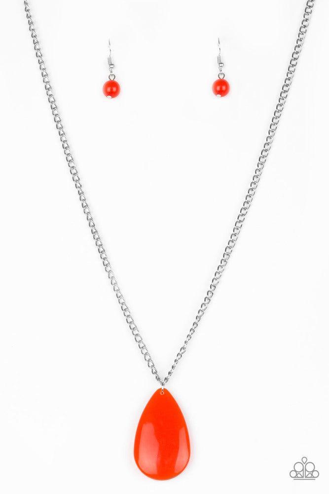 So Pop-You-lar Orange Necklace - Paparazzi Accessories- lightbox - CarasShop.com - Paparazzi Jewelry by Cara Jewels