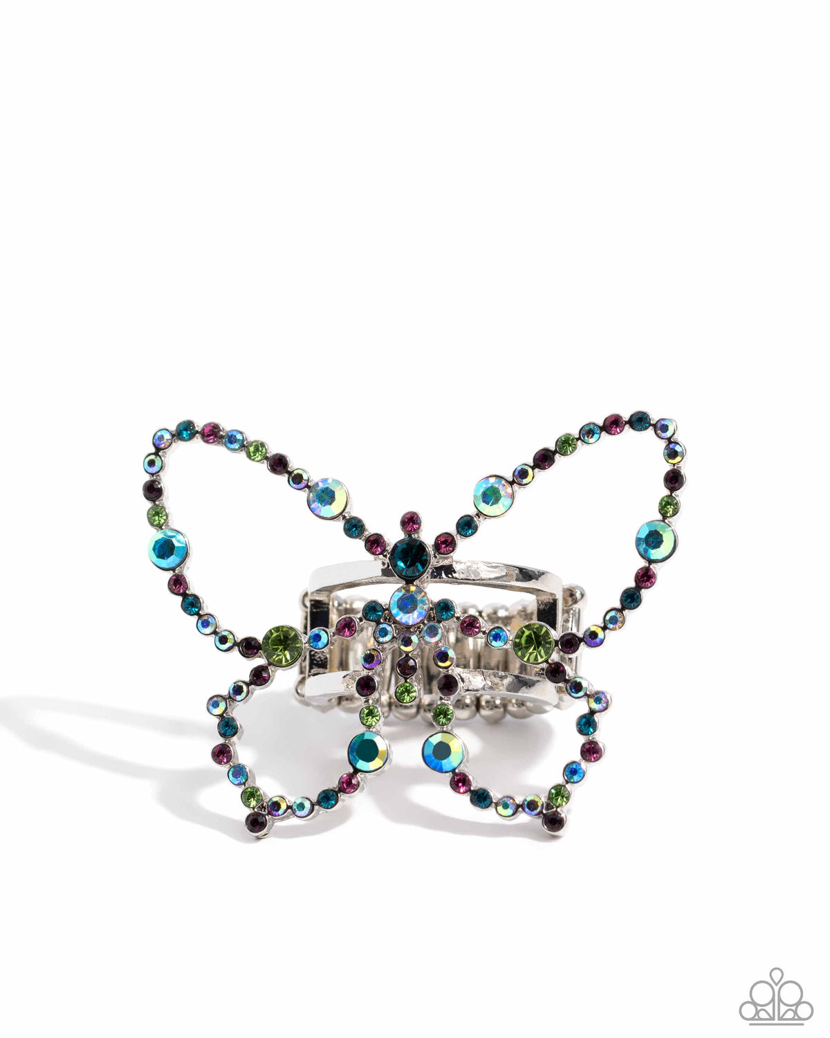 Soaring Sprinkles Multi Rhinestone Butterfly Ring - Paparazzi Accessories- lightbox - CarasShop.com - Paparazzi Jewelry by Cara Jewels