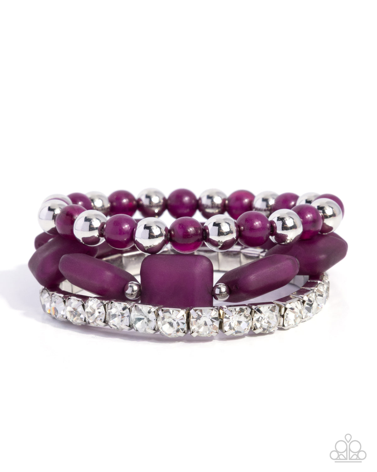 Socialite Squares Purple Acrylic Bracelet - Paparazzi Accessories- lightbox - CarasShop.com - Paparazzi Jewelry by Cara Jewels